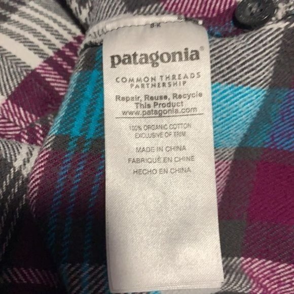 Patagonia Womans 2 (X Small) Fjord Flannel Organic Cotton Button Down Long Sleev - Picture 6 of 6